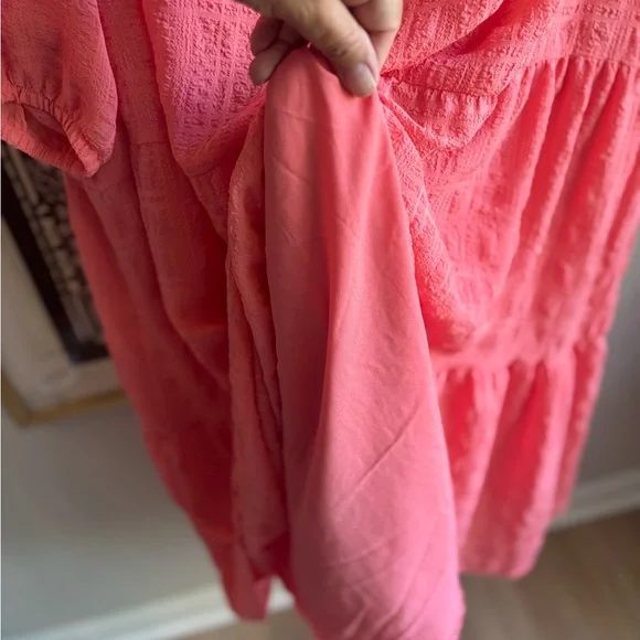 Rewind Dress Pink Ruffled 3/4 Sleeve - Picture 5 of 7